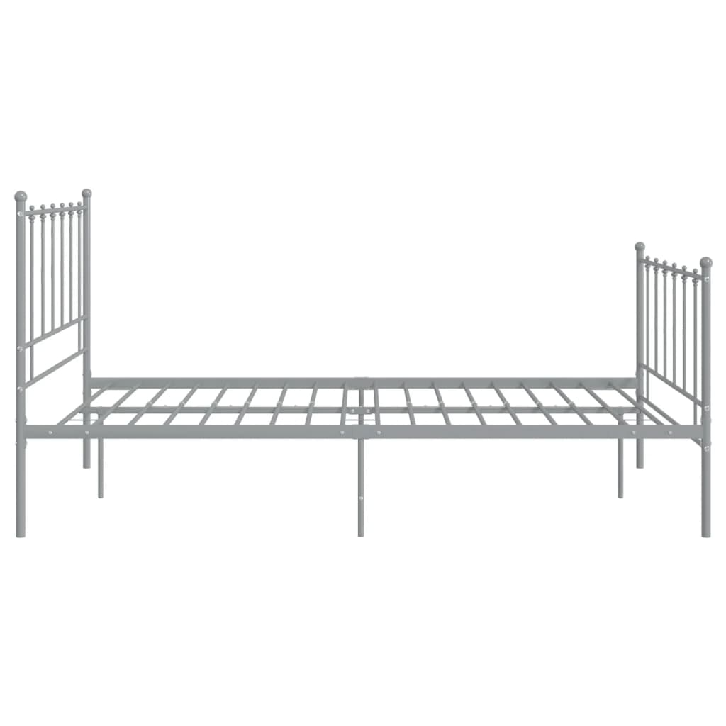 Cadre de lit sans matelas gris métal 120x200 cm - XIOS