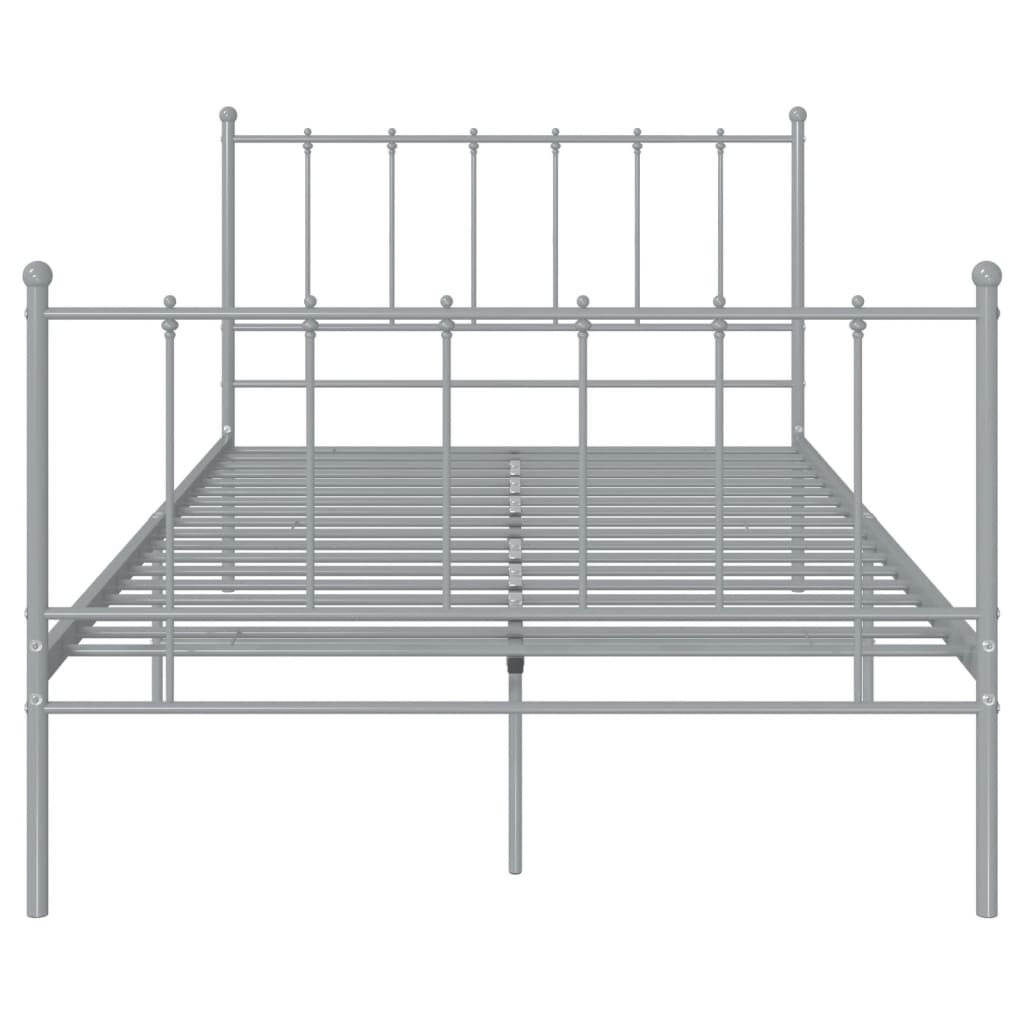 Cadre de lit sans matelas gris métal 120x200 cm - XIOS