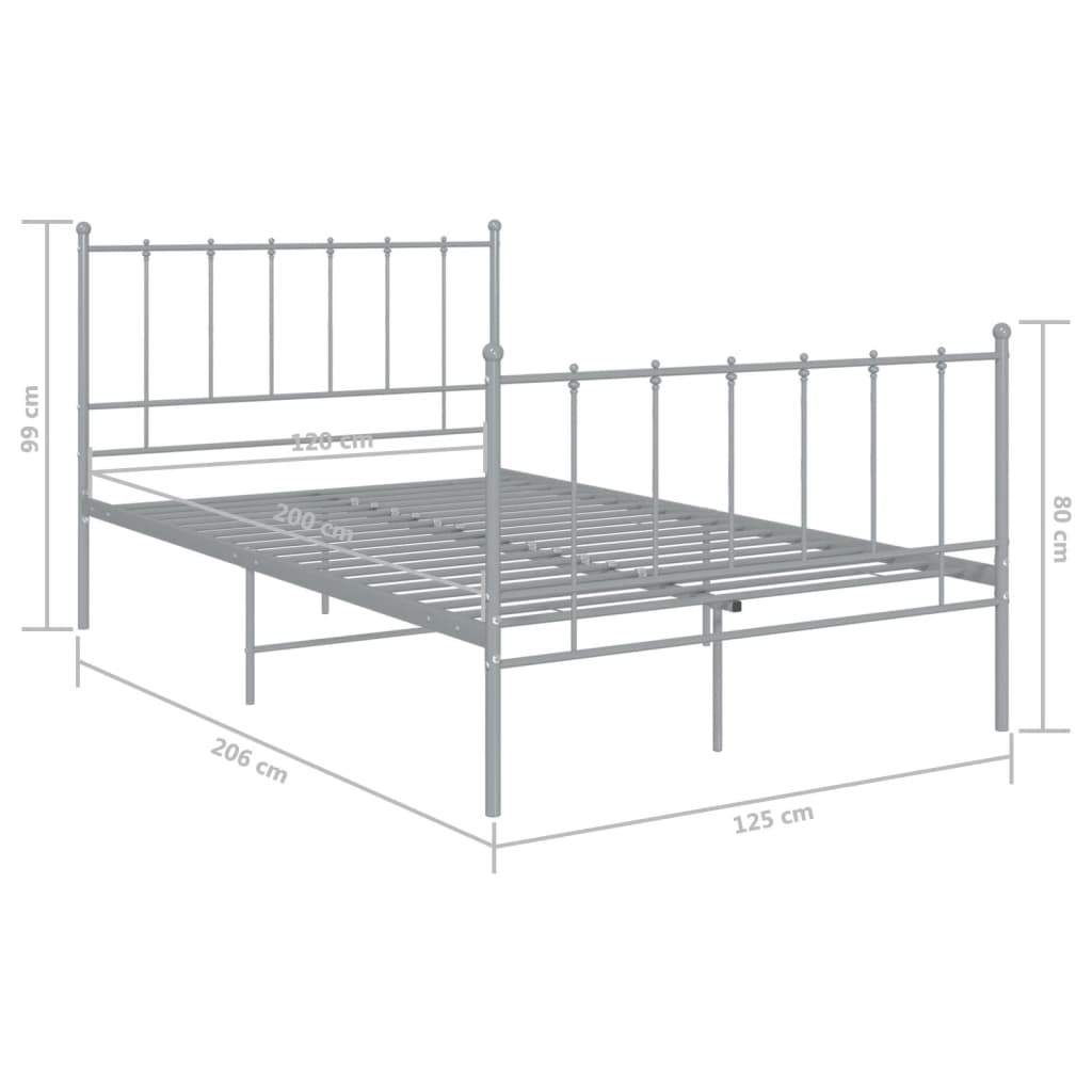 Cadre de lit sans matelas gris métal 120x200 cm - XIOS