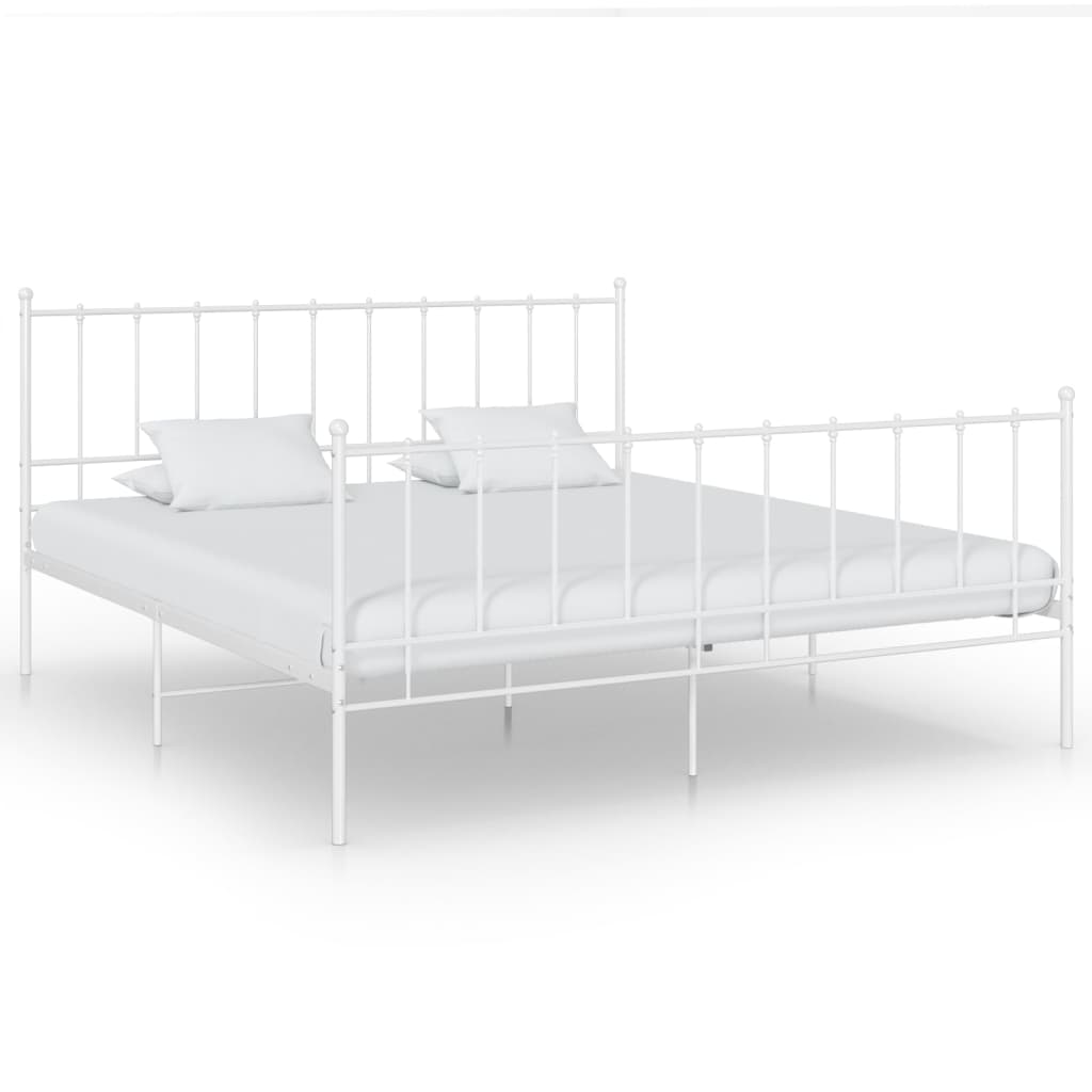 Cadre de lit sans matelas blanc métal 140x200 cm - XIOS