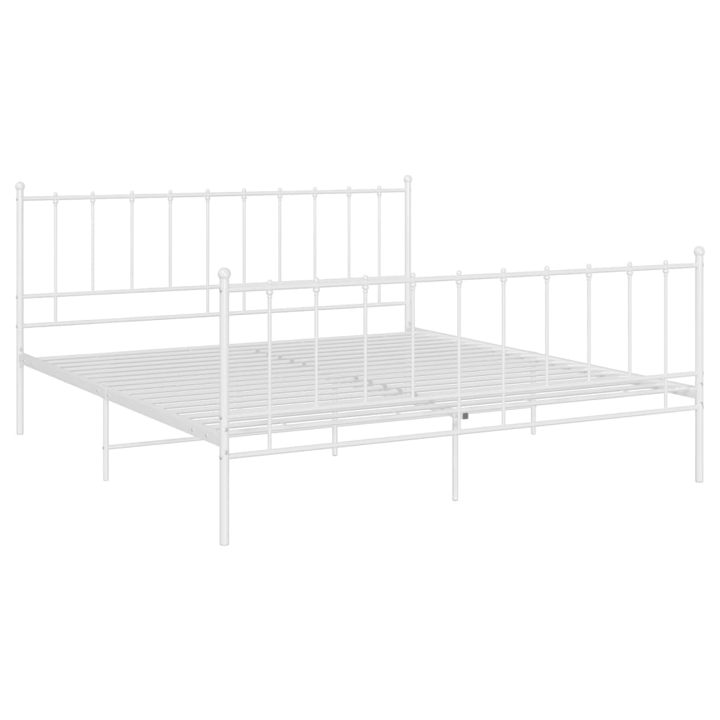 Cadre de lit sans matelas blanc métal 140x200 cm - XIOS