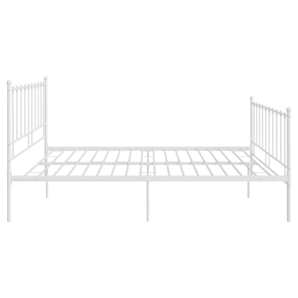 Cadre de lit sans matelas blanc métal 140x200 cm - XIOS