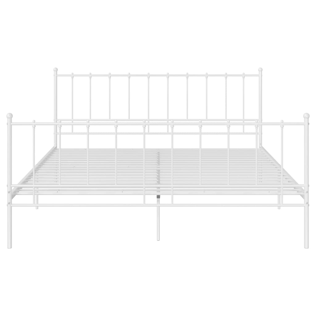 Cadre de lit sans matelas blanc métal 140x200 cm - XIOS