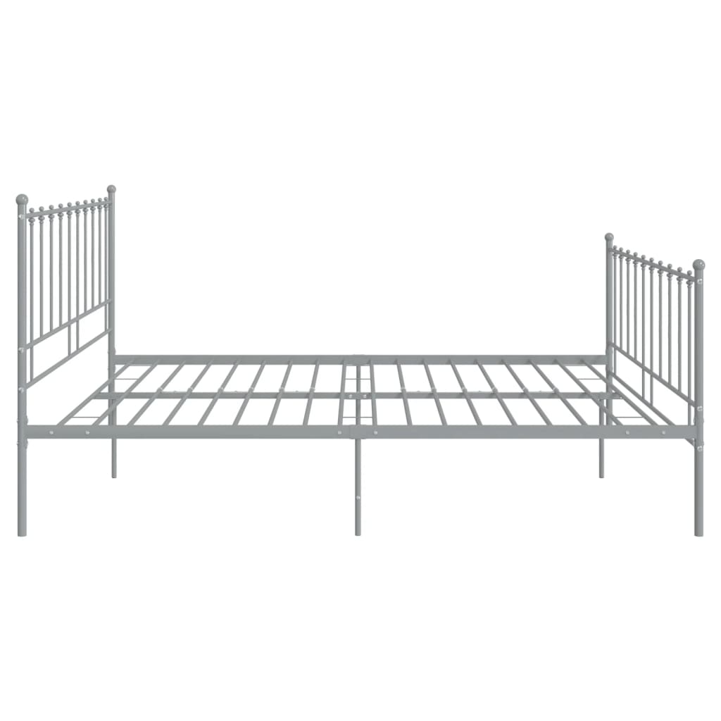 Cadre de lit sans matelas gris métal 200x200 cm - XIOS