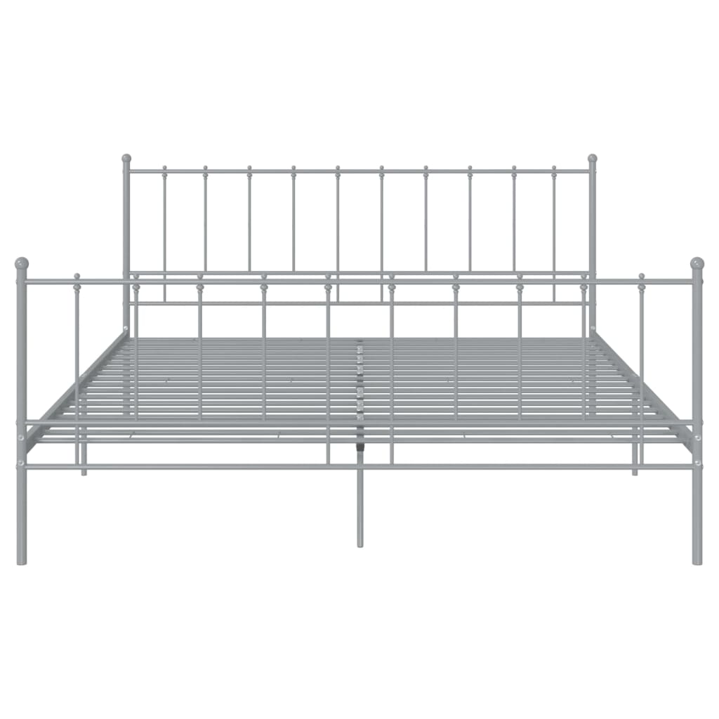 Cadre de lit sans matelas gris métal 200x200 cm - XIOS