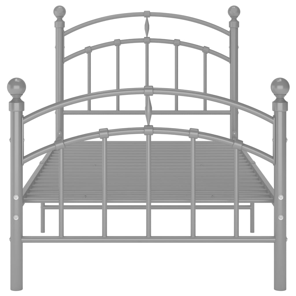 Cadre de lit sans matelas gris métal 90x200 cm - XIOS