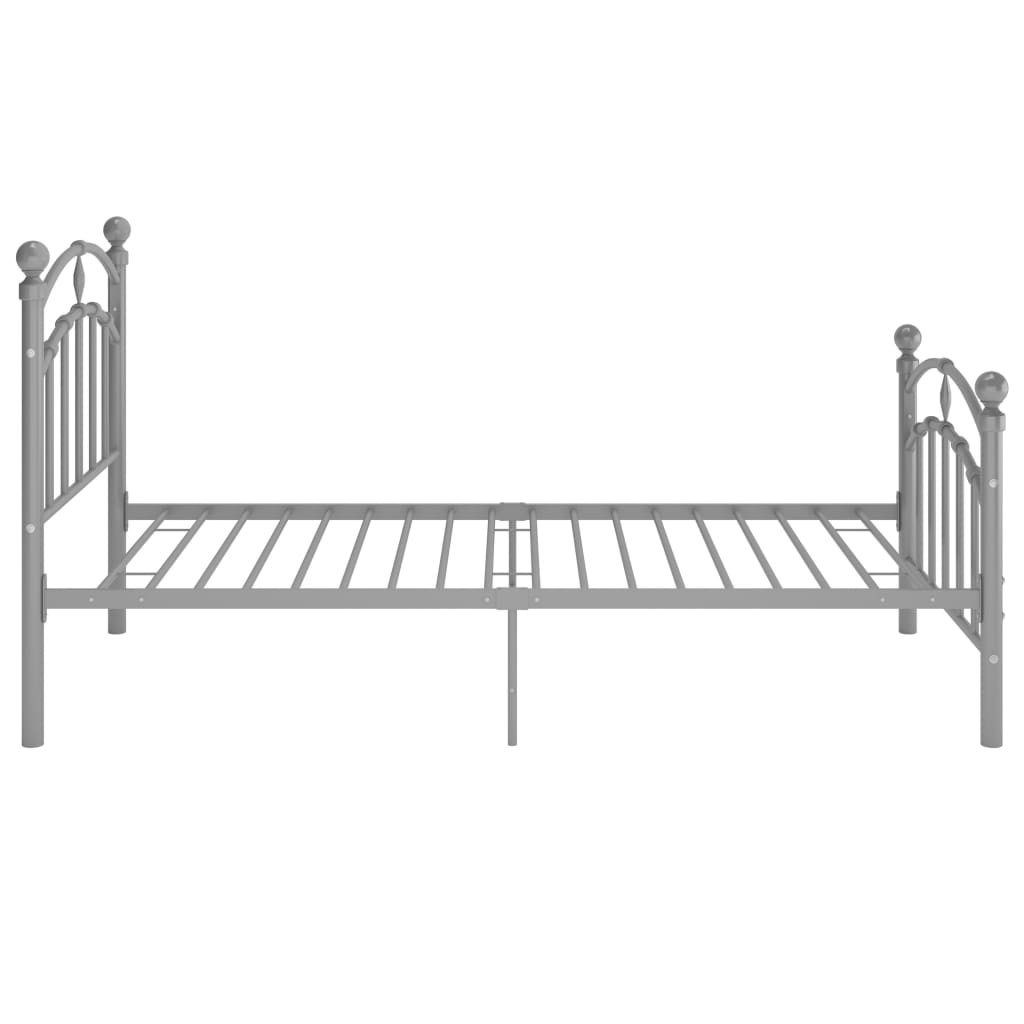 Cadre de lit sans matelas gris métal 90x200 cm - XIOS