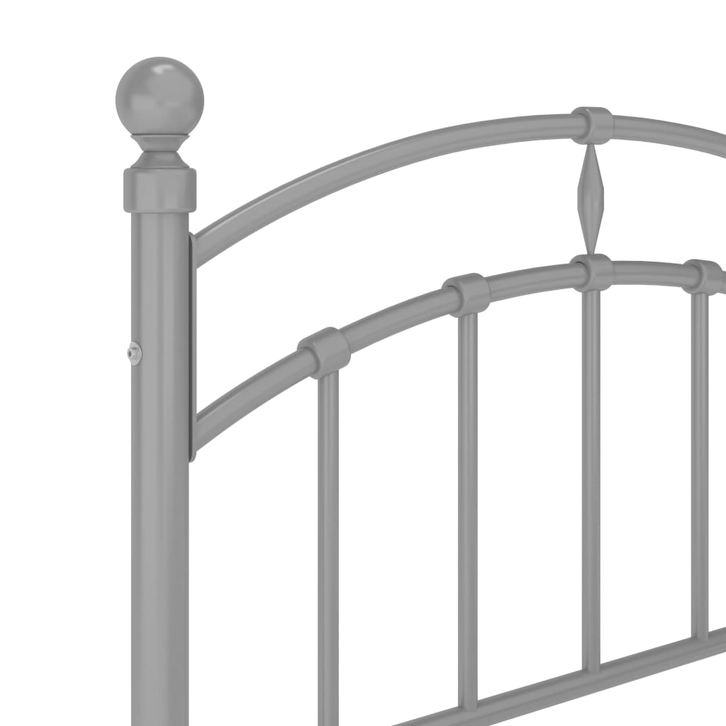 Cadre de lit sans matelas gris métal 90x200 cm - XIOS