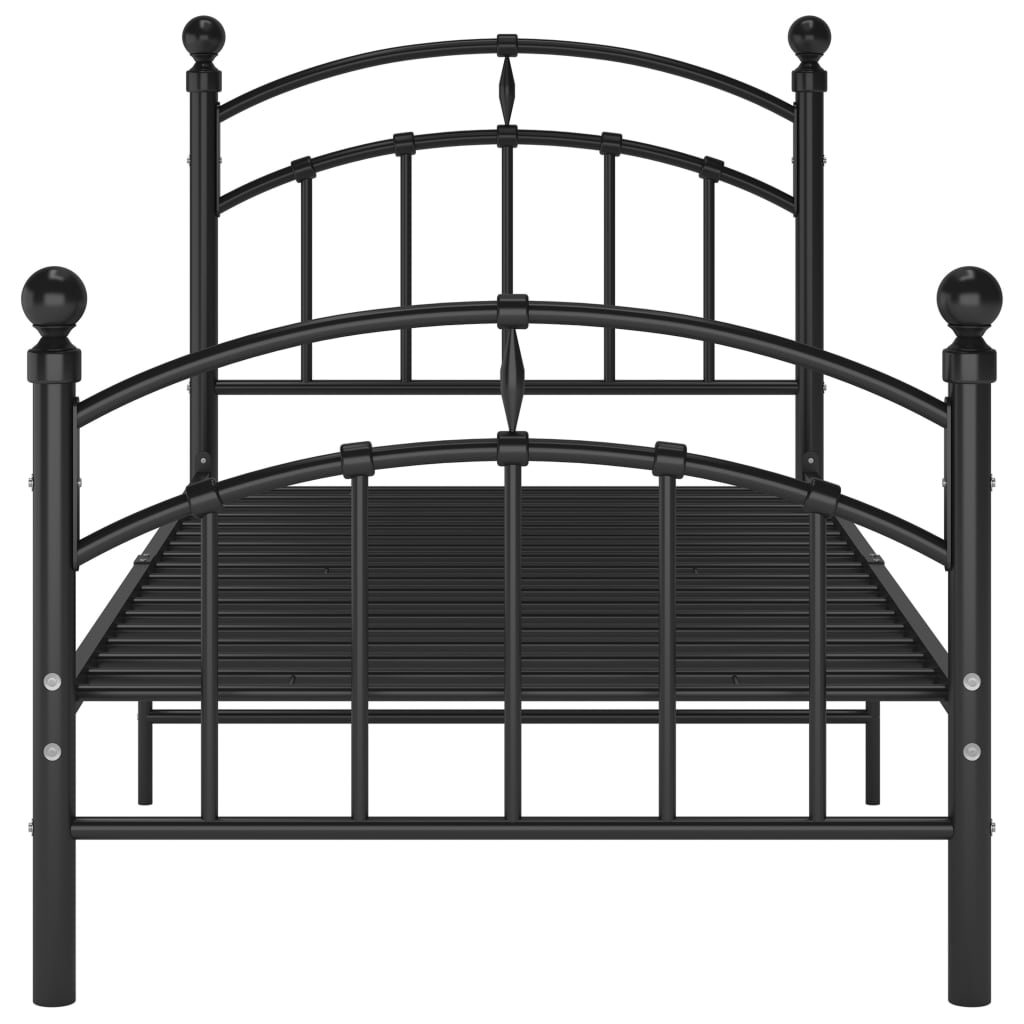 Cadre de lit sans matelas noir métal 100x200 cm - XIOS