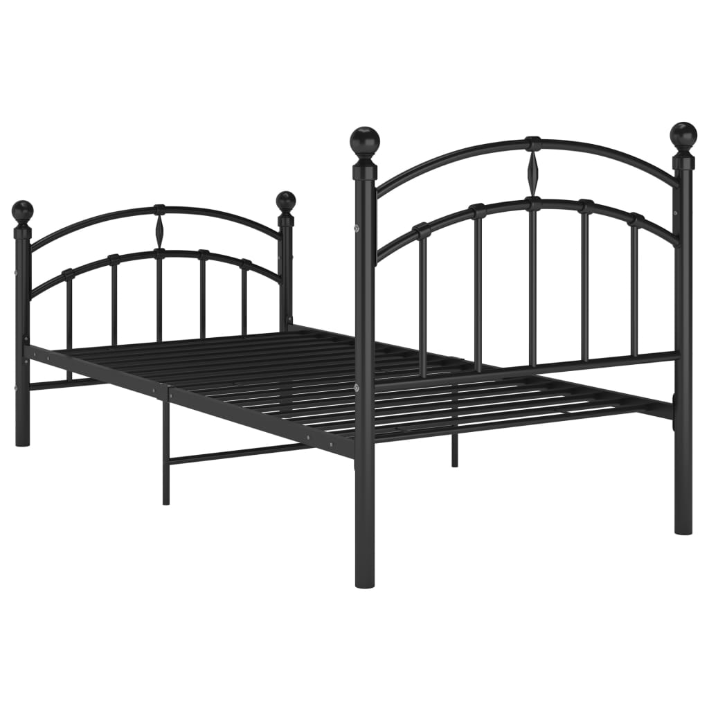 Cadre de lit sans matelas noir métal 100x200 cm - XIOS