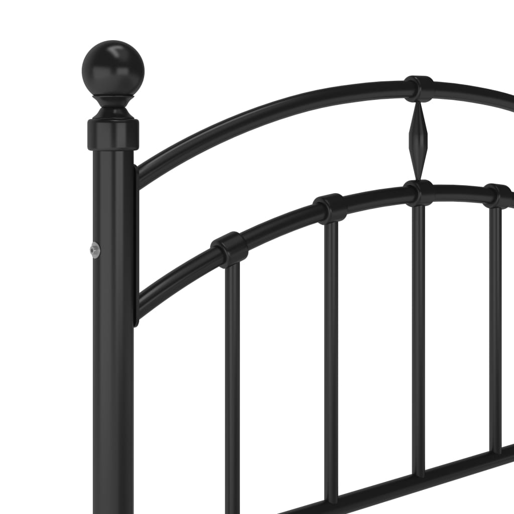 Cadre de lit sans matelas noir métal 100x200 cm - XIOS