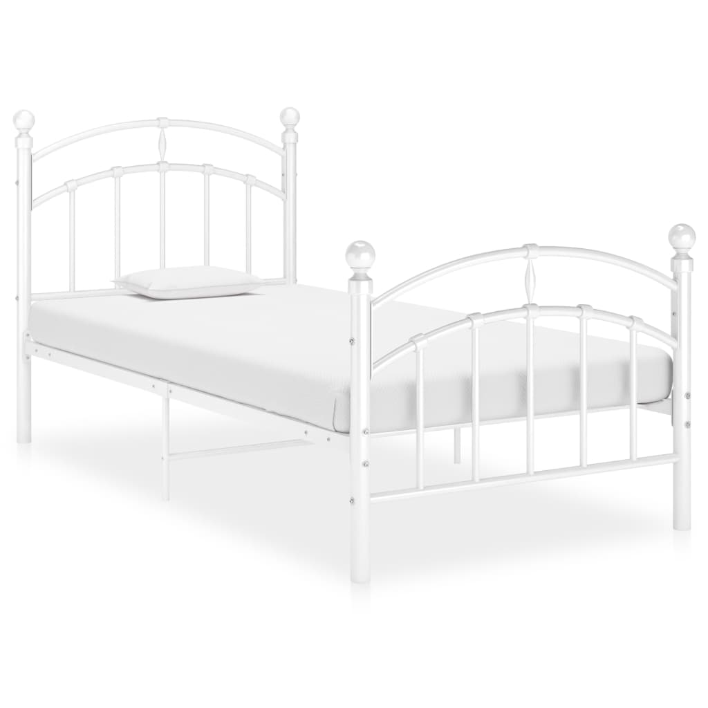 Cadre de lit sans matelas blanc métal 100x200 cm - XIOS