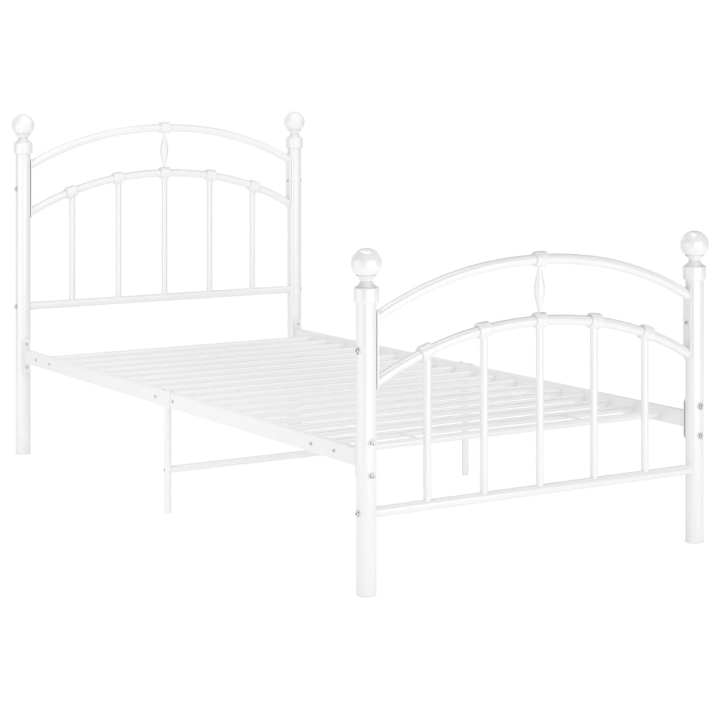 Cadre de lit sans matelas blanc métal 100x200 cm - XIOS