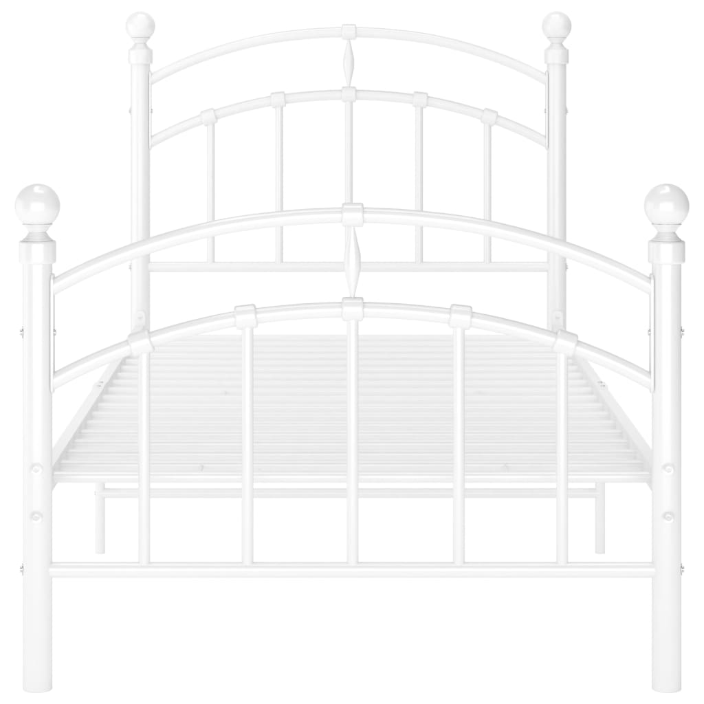 Cadre de lit sans matelas blanc métal 100x200 cm - XIOS