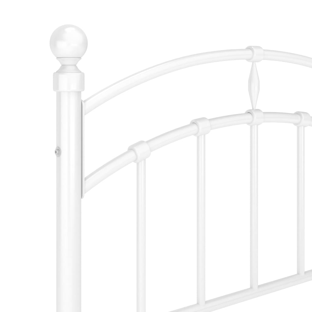 Cadre de lit sans matelas blanc métal 100x200 cm - XIOS