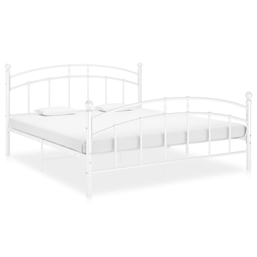 Cadre de lit sans matelas blanc métal 140x200 cm - XIOS