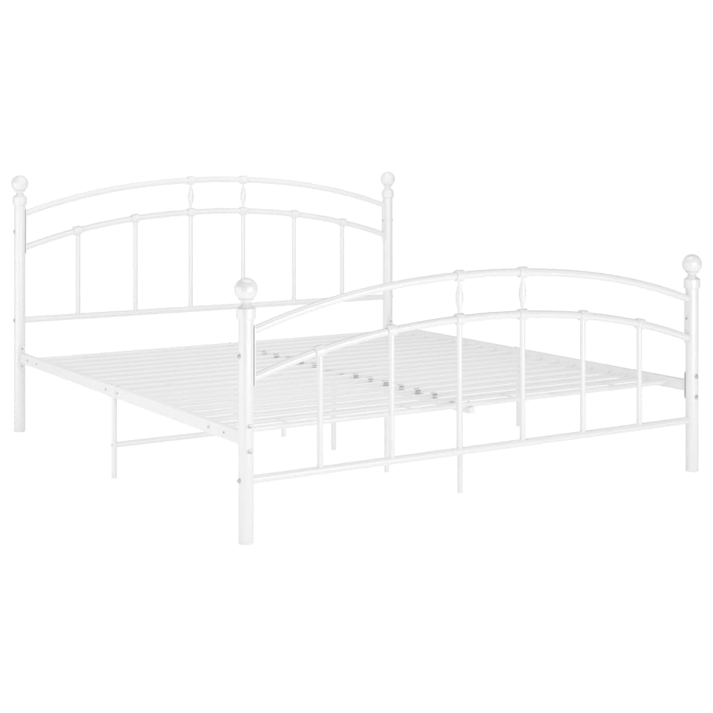 Cadre de lit sans matelas blanc métal 140x200 cm - XIOS