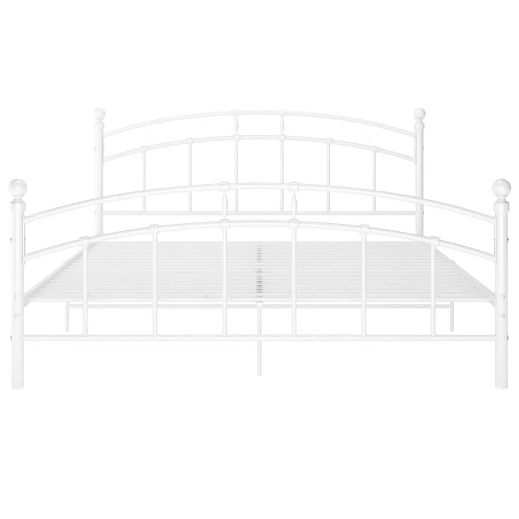 Cadre de lit sans matelas blanc métal 140x200 cm - XIOS