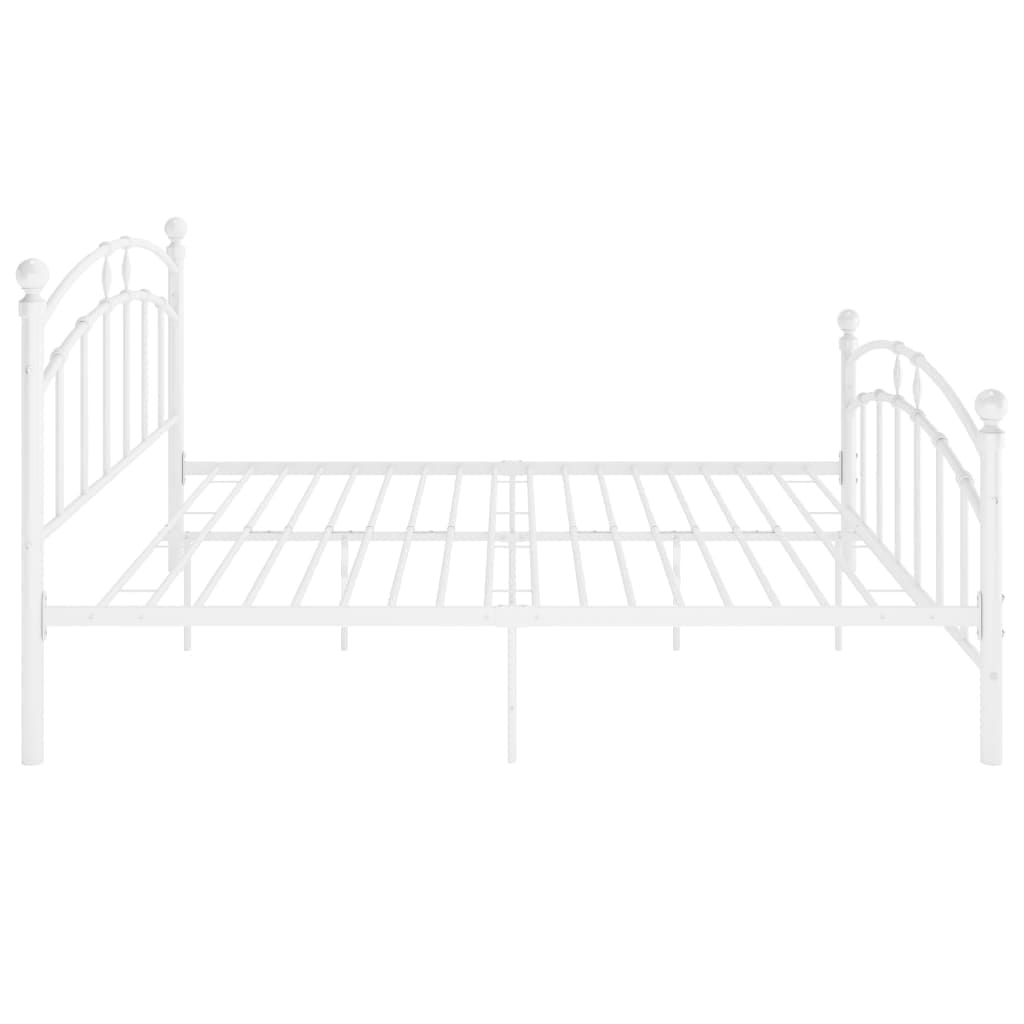 Cadre de lit sans matelas blanc métal 140x200 cm - XIOS