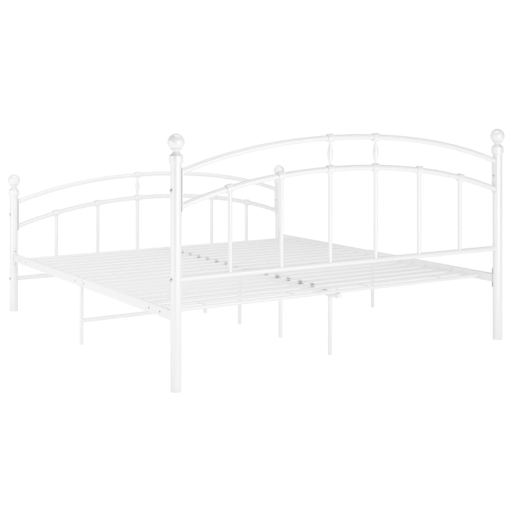 Cadre de lit sans matelas blanc métal 140x200 cm - XIOS