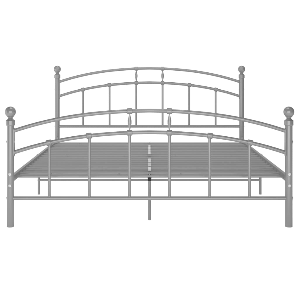 Cadre de lit sans matelas gris métal 140x200 cm - XIOS