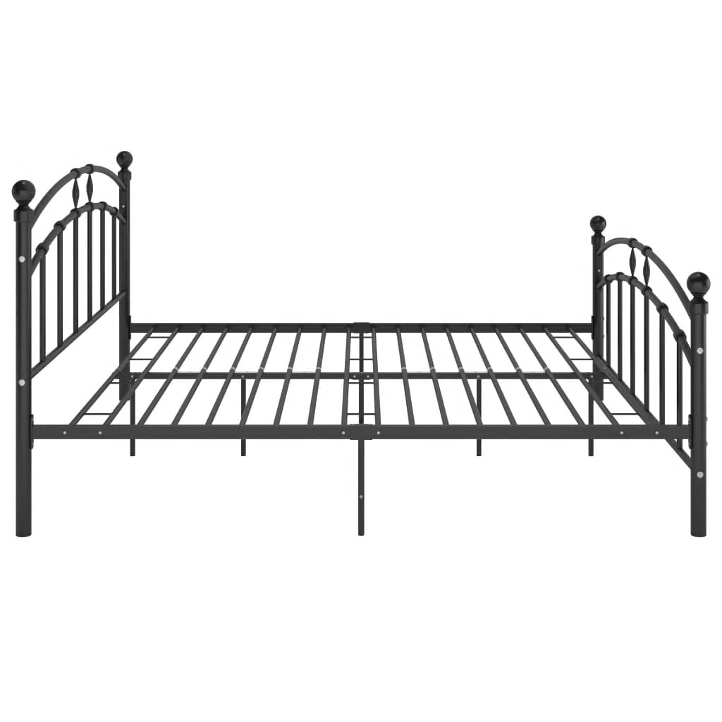 Cadre de lit avec tête de lit sans matelas noir 160x200cm métal - XIOS