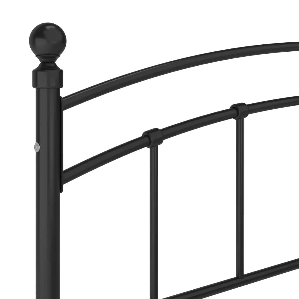 Cadre de lit avec tête de lit sans matelas noir 160x200cm métal - XIOS