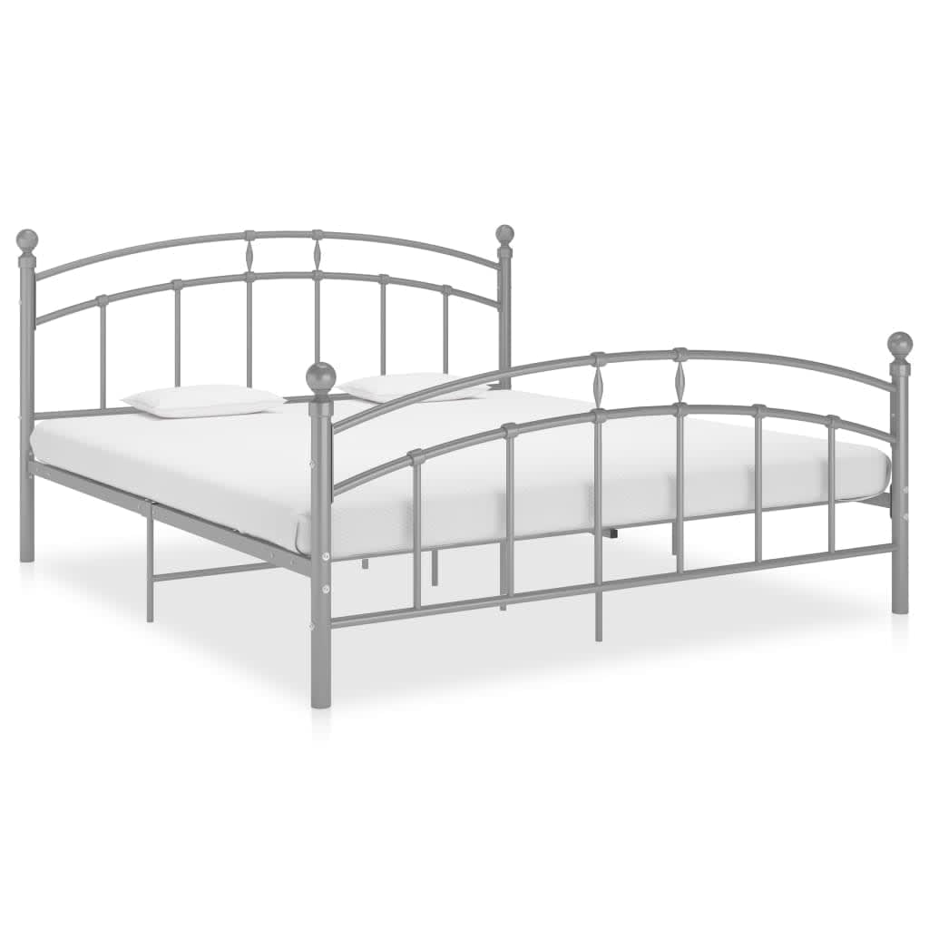 Cadre de lit sans matelas gris métal 180x200 cm - XIOS