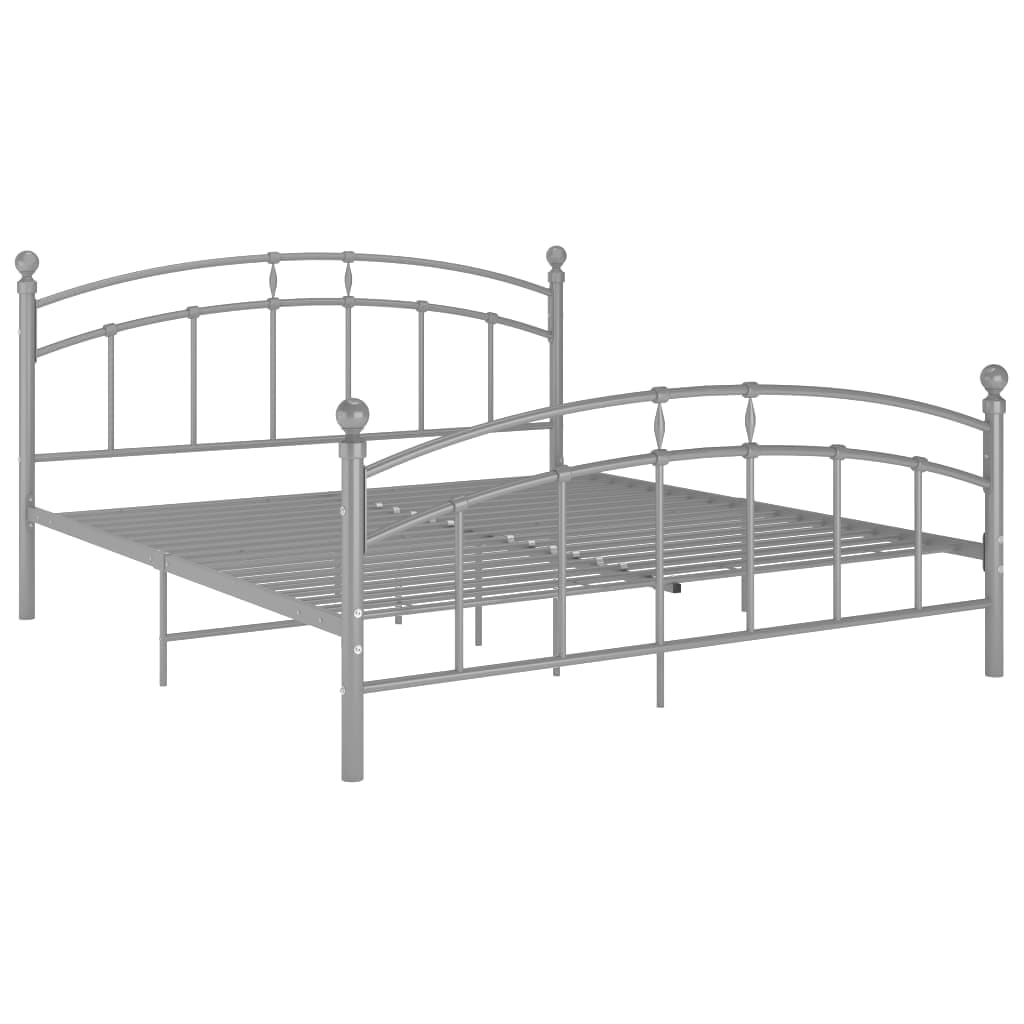Cadre de lit sans matelas gris métal 180x200 cm - XIOS