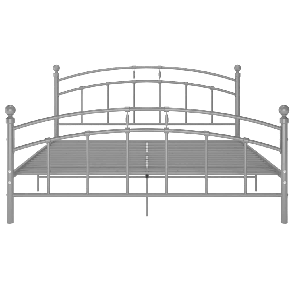 Cadre de lit sans matelas gris métal 180x200 cm - XIOS