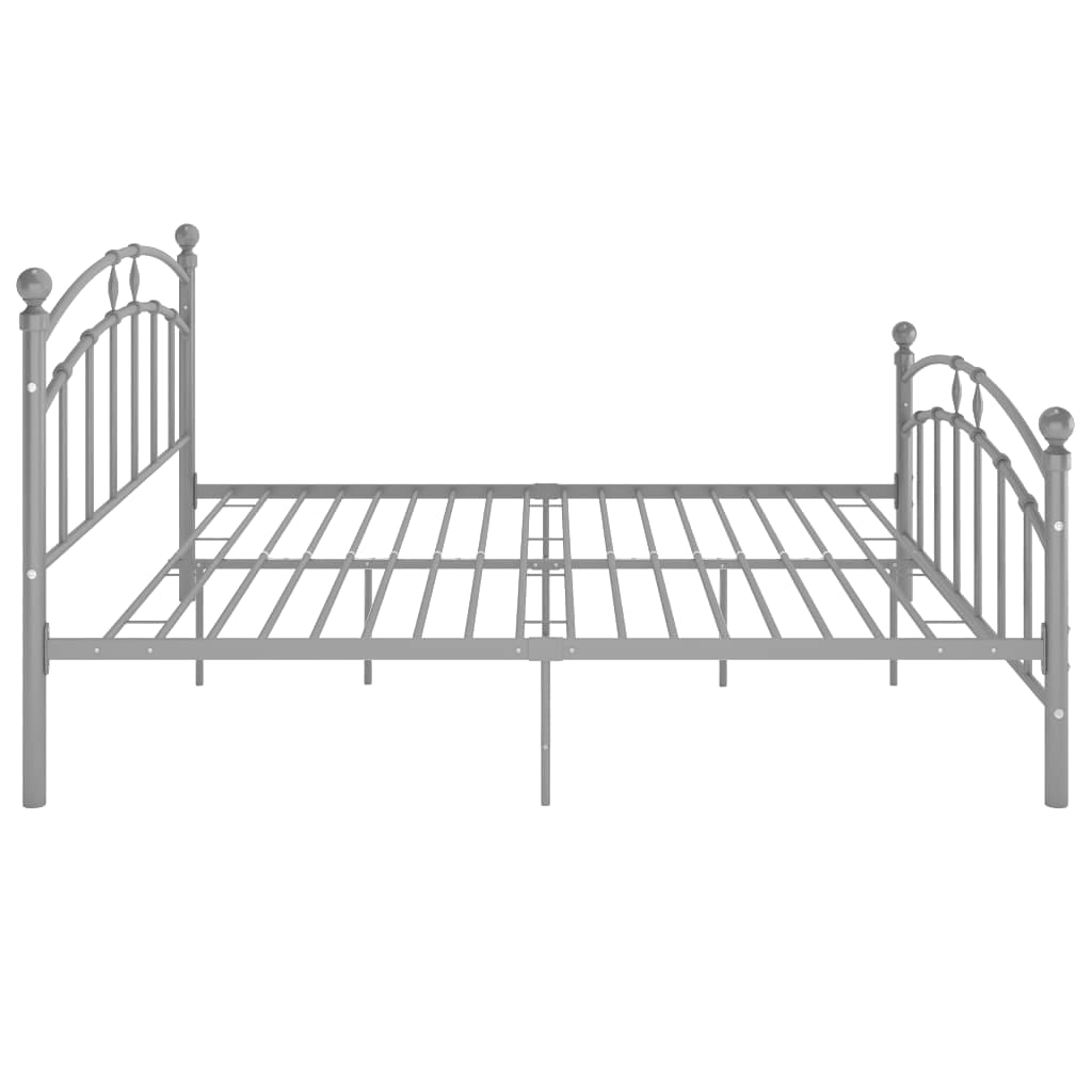 Cadre de lit sans matelas gris métal 180x200 cm - XIOS