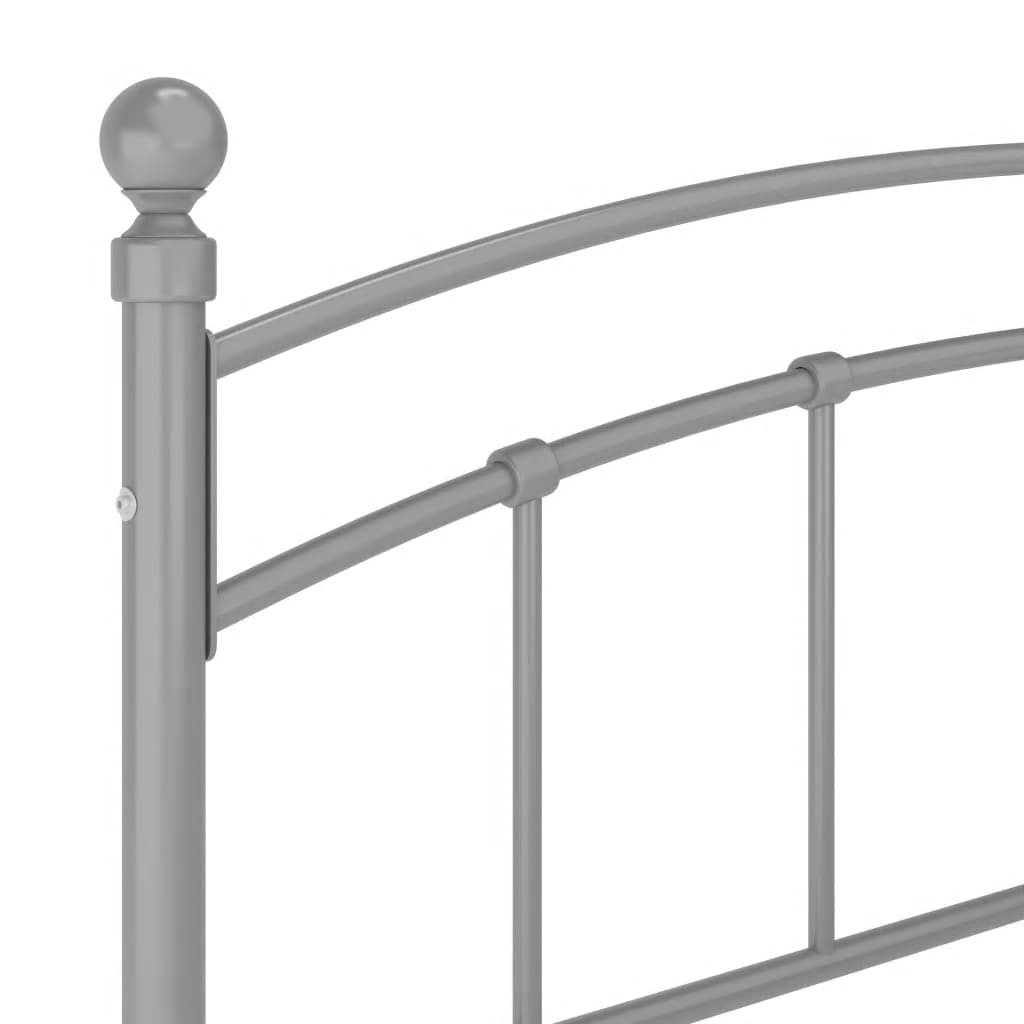 Cadre de lit sans matelas gris métal 180x200 cm - XIOS