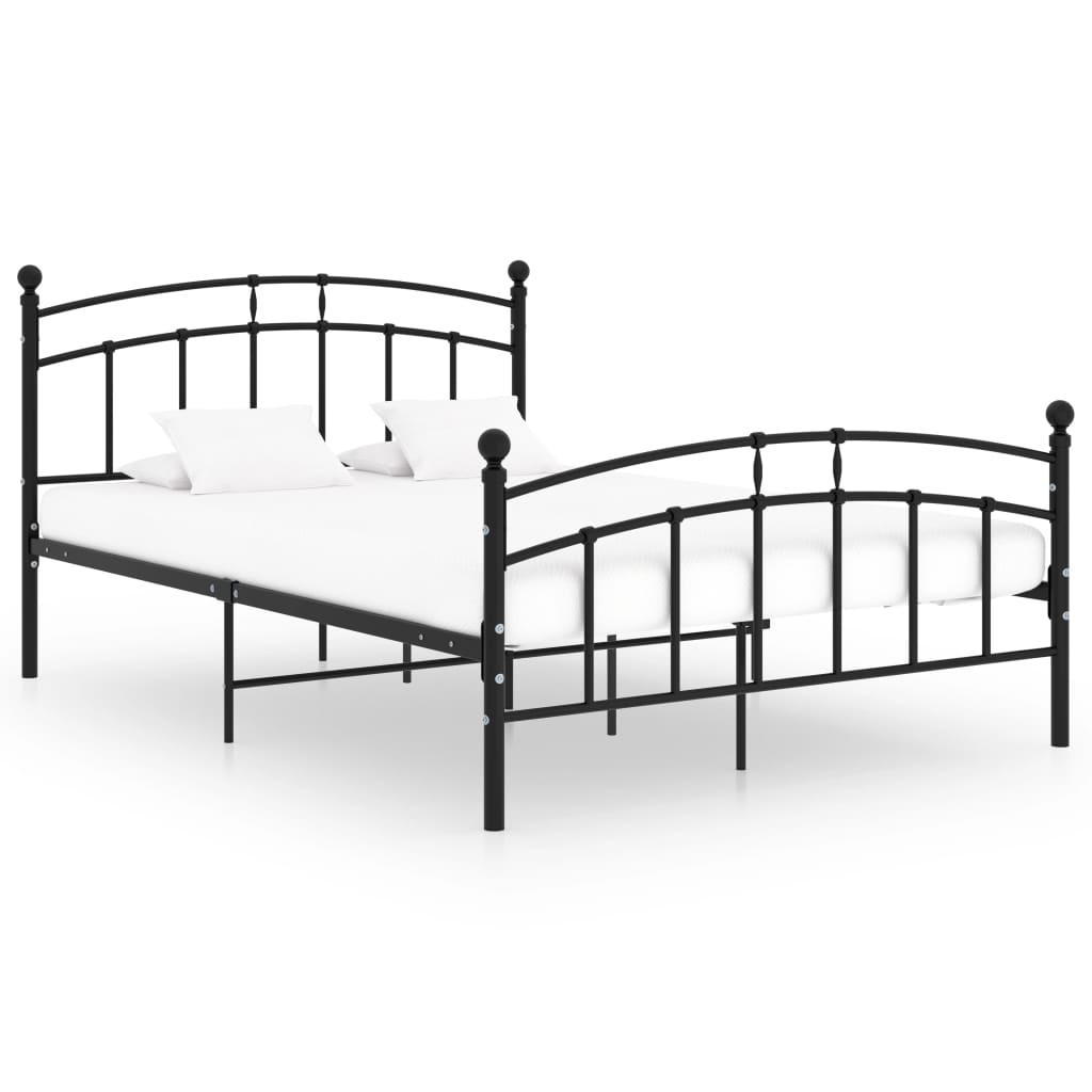 Cadre de lit sans matelas noir métal 200x200 cm - XIOS