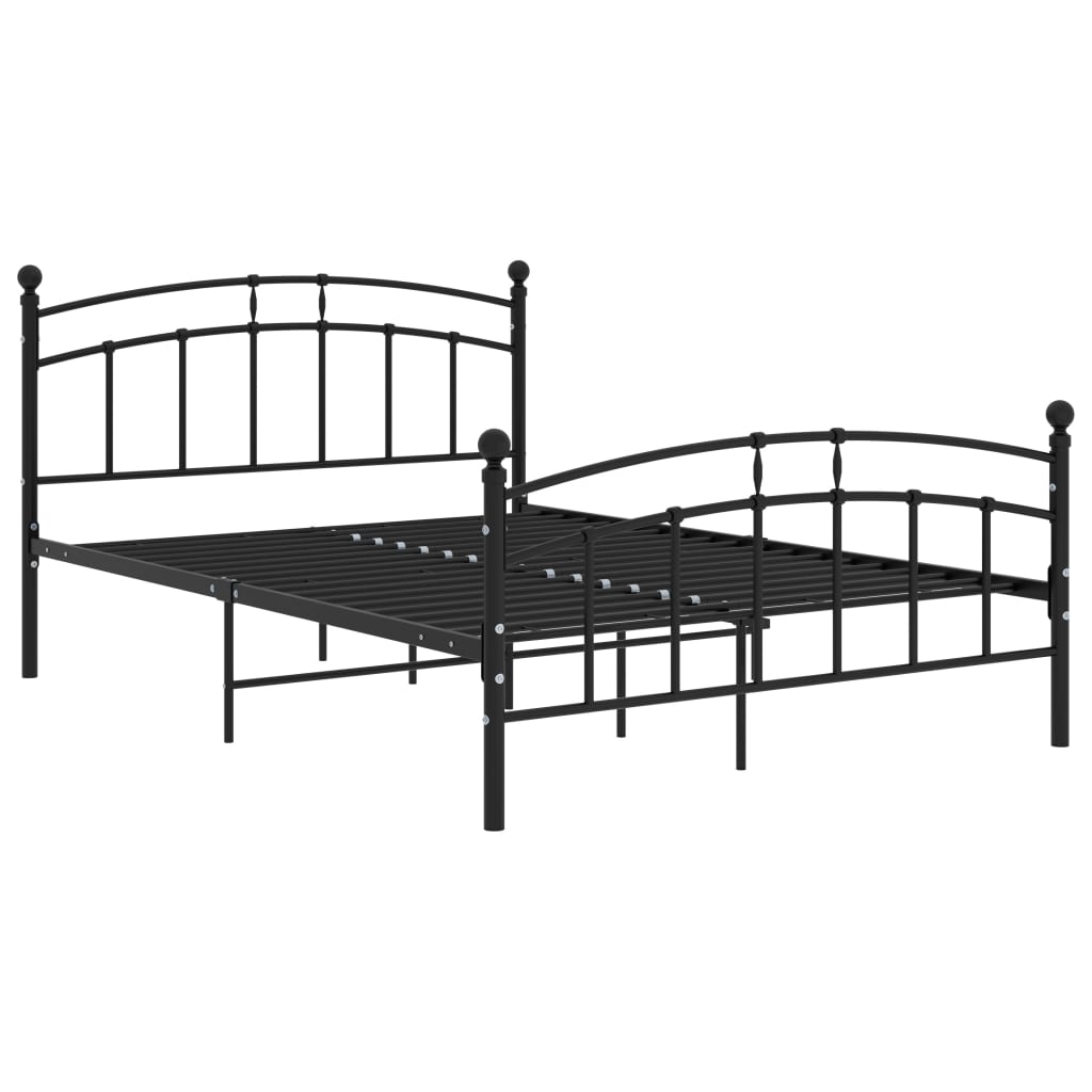 Cadre de lit sans matelas noir métal 200x200 cm - XIOS