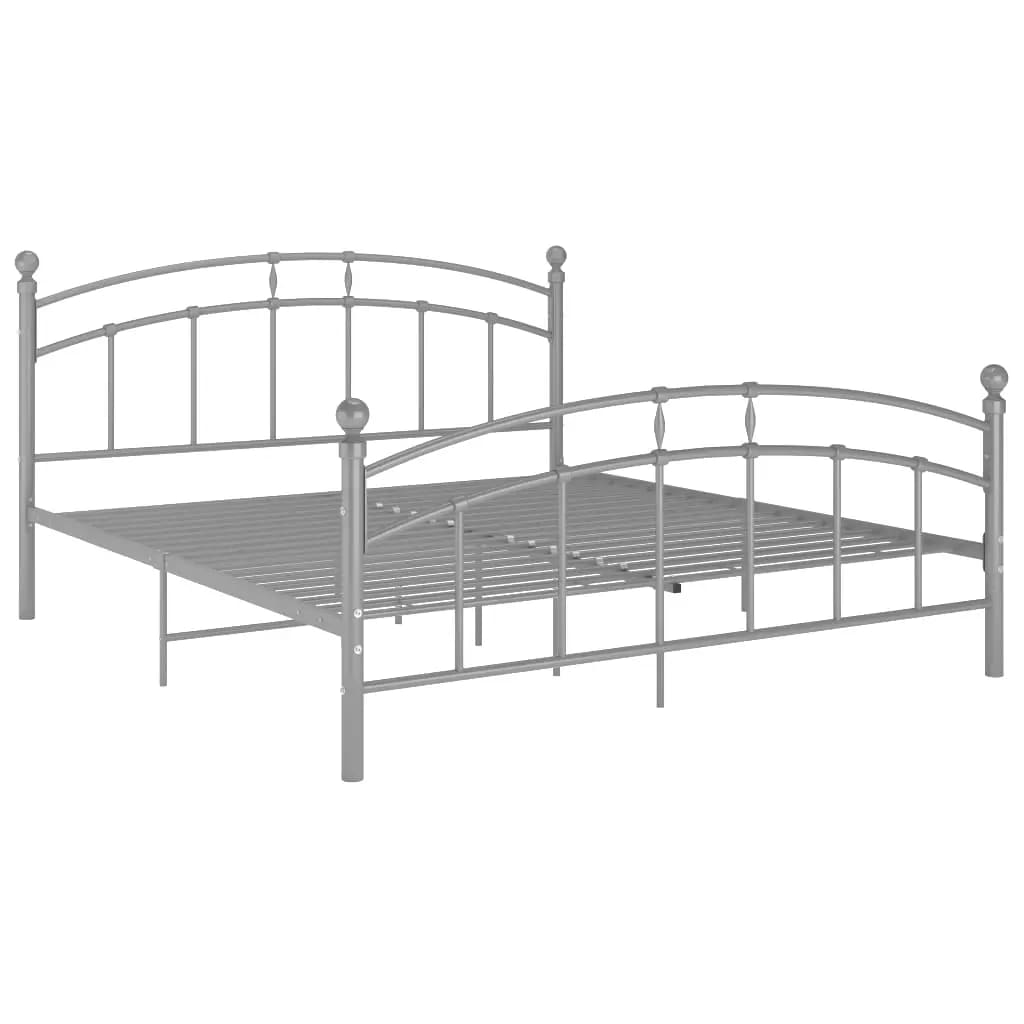 Cadre de lit sans matelas gris métal 200x200 cm - XIOS