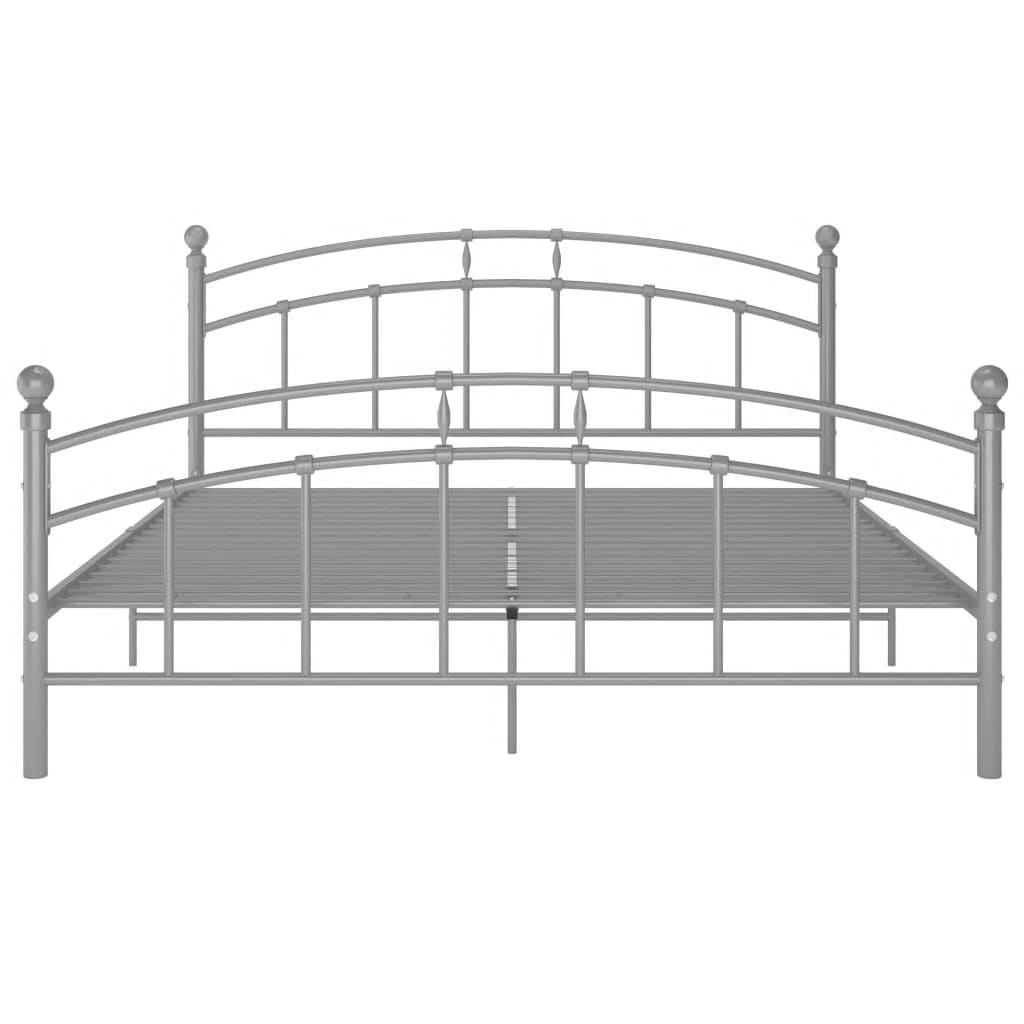 Cadre de lit sans matelas gris métal 200x200 cm - XIOS