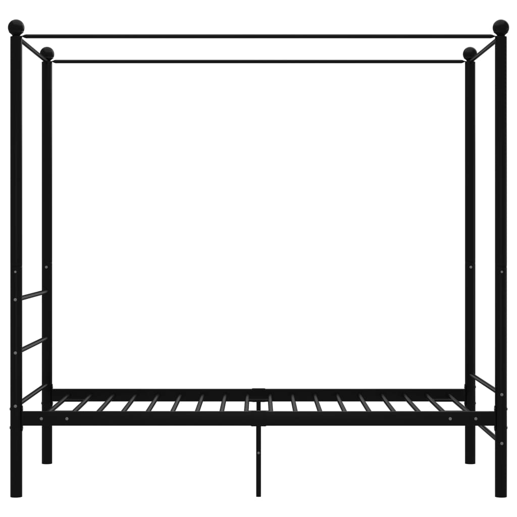 Cadre de lit à baldaquin sans matelas noir métal 90x200 cm - XIOS