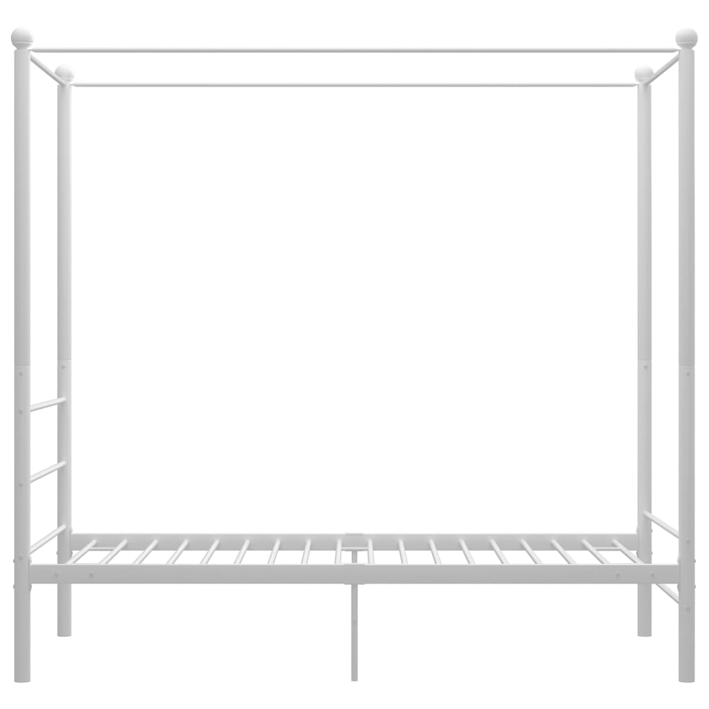 Cadre de lit à baldaquin sans matelas blanc métal 90x200 cm - XIOS