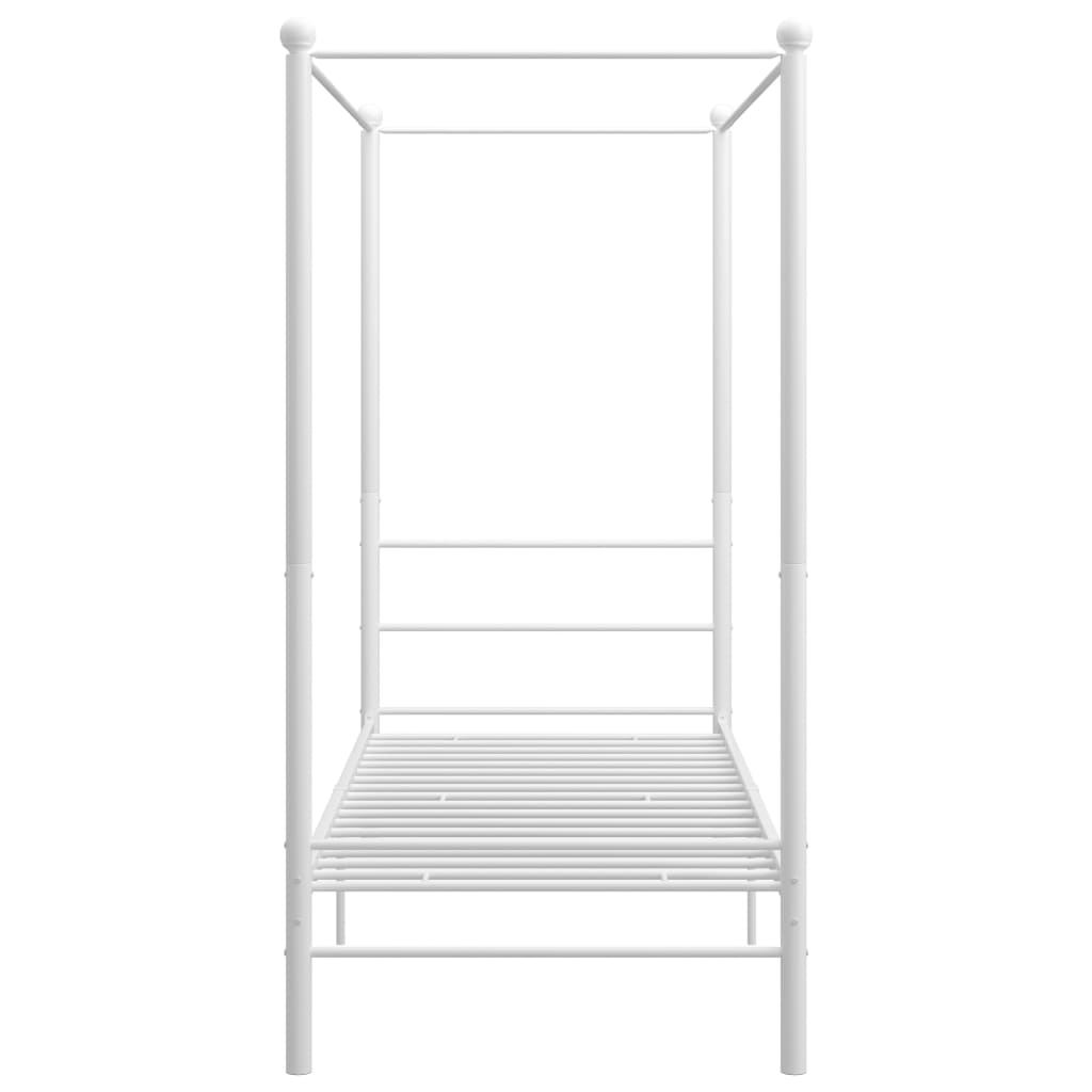 Cadre de lit à baldaquin sans matelas blanc métal 90x200 cm - XIOS