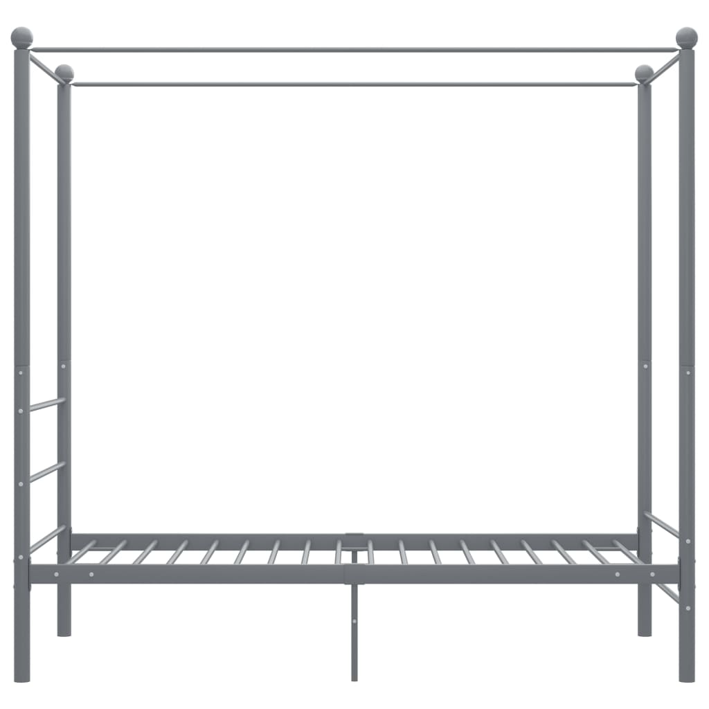 Cadre de lit à baldaquin sans matelas gris métal 90x200 cm - XIOS