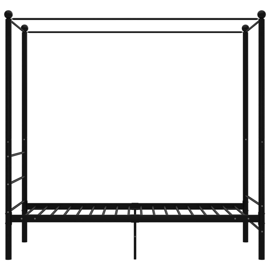 Cadre de lit à baldaquin sans matelas noir métal 100x200 cm - XIOS