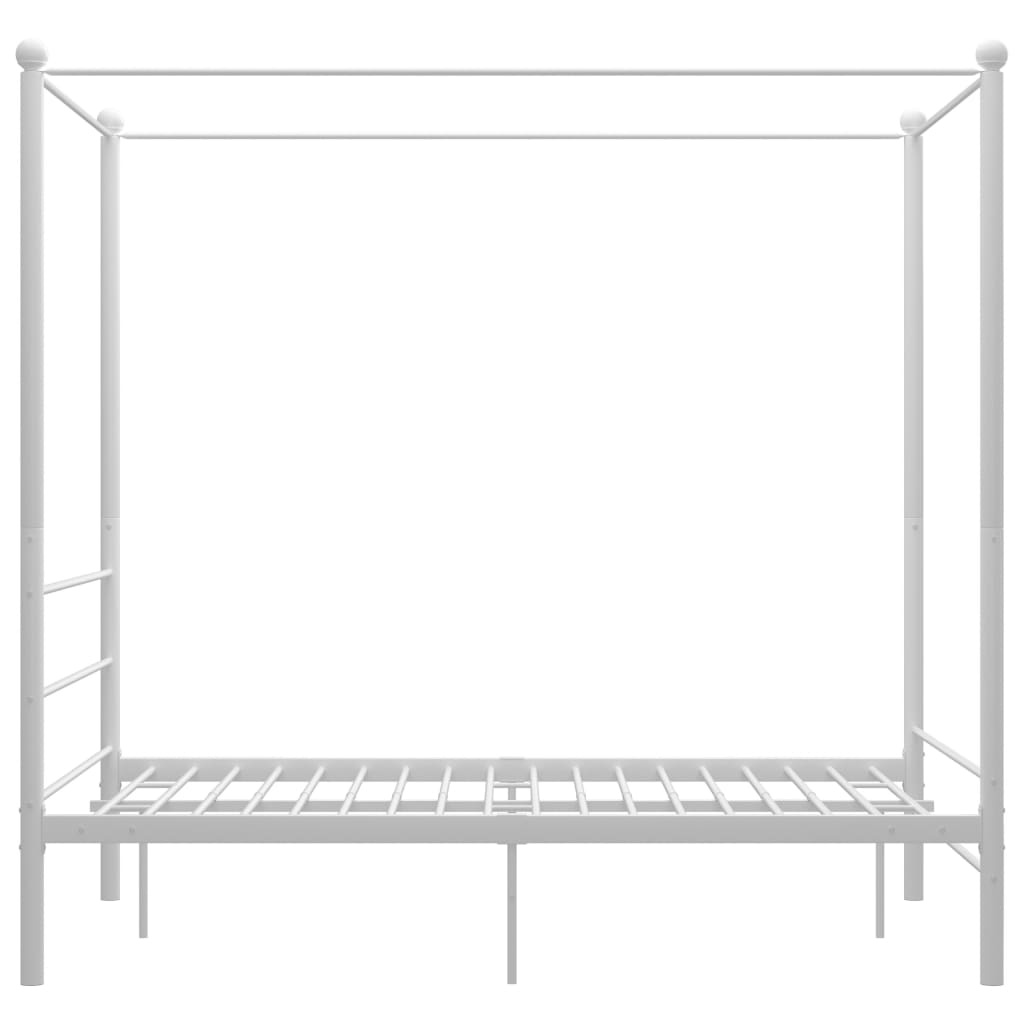Cadre de lit à baldaquin sans matelas blanc 140x200 cm métal - XIOS