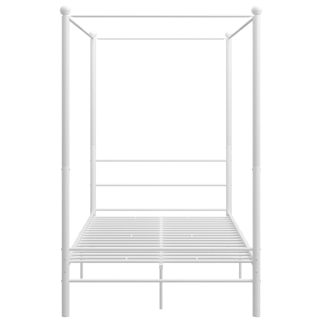 Cadre de lit à baldaquin sans matelas blanc 140x200 cm métal - XIOS