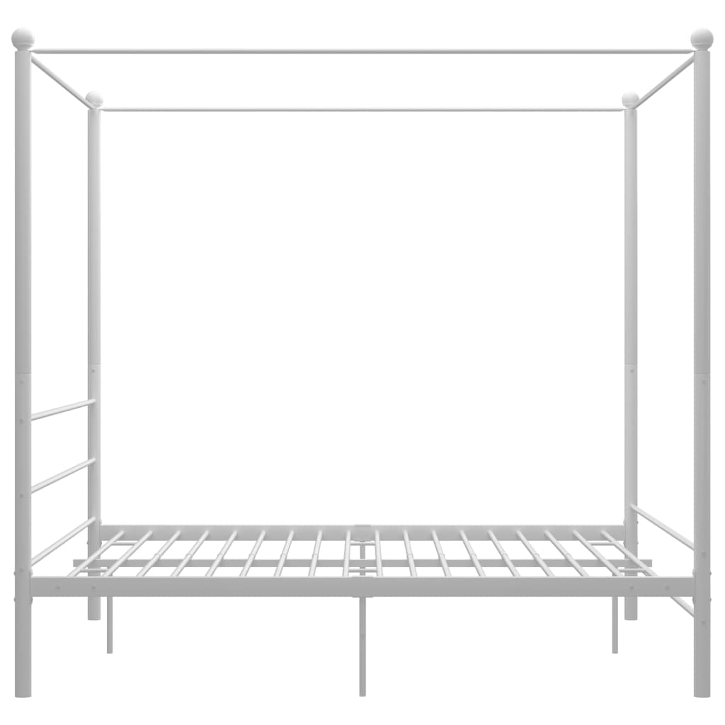 Cadre de lit à baldaquin sans matelas blanc 160x200 cm métal - XIOS