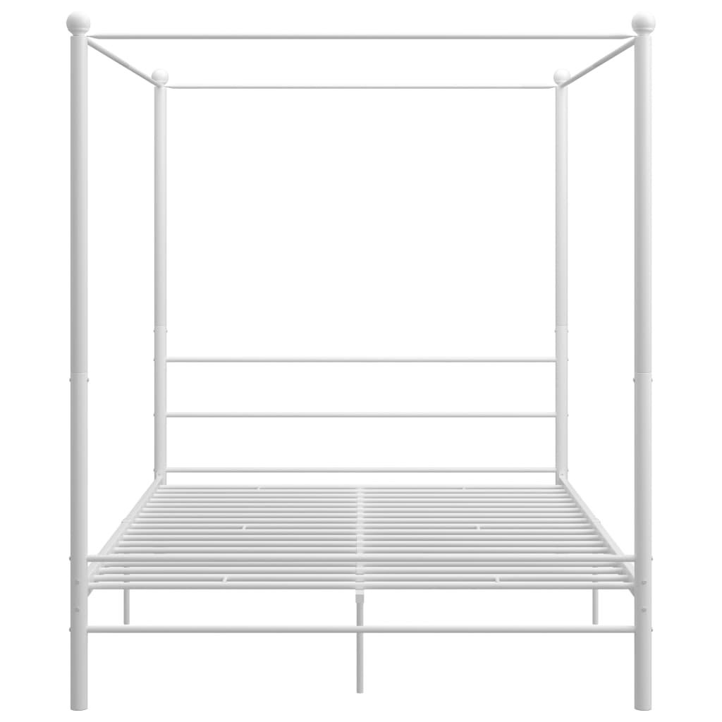 Cadre de lit à baldaquin sans matelas blanc 160x200 cm métal - XIOS