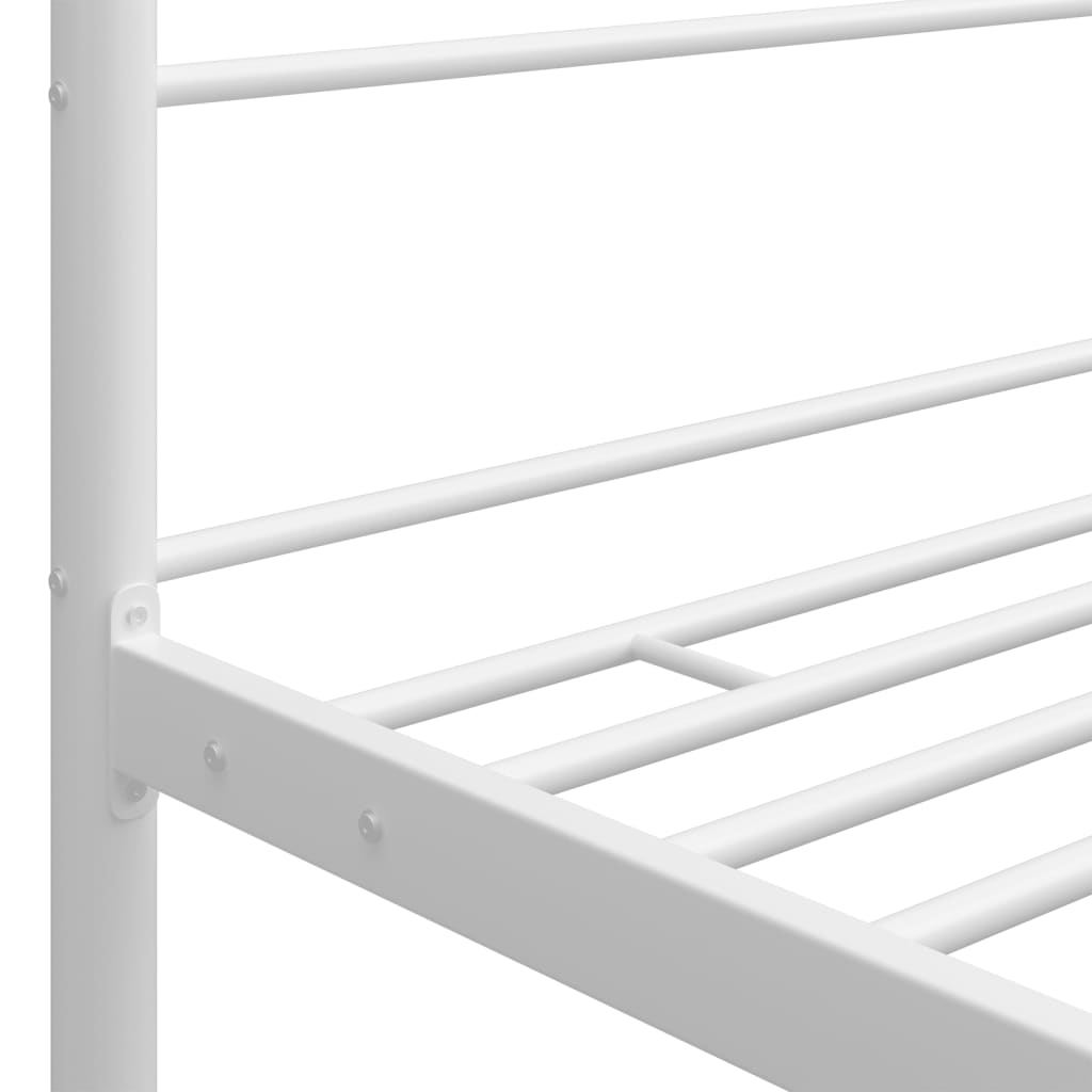 Cadre de lit à baldaquin sans matelas blanc 160x200 cm métal - XIOS