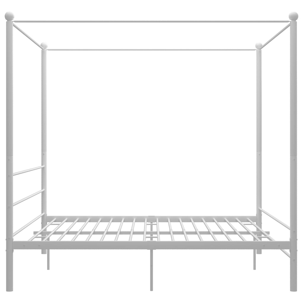 Cadre de lit à baldaquin sans matelas blanc métal 180x200 cm - XIOS