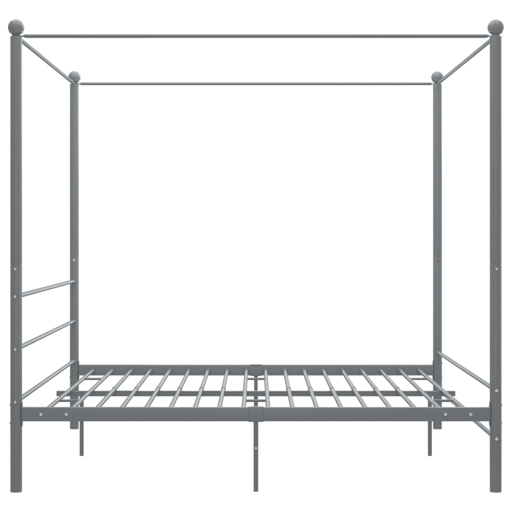 Cadre de lit à baldaquin sans matelas gris métal 180x200 cm - XIOS