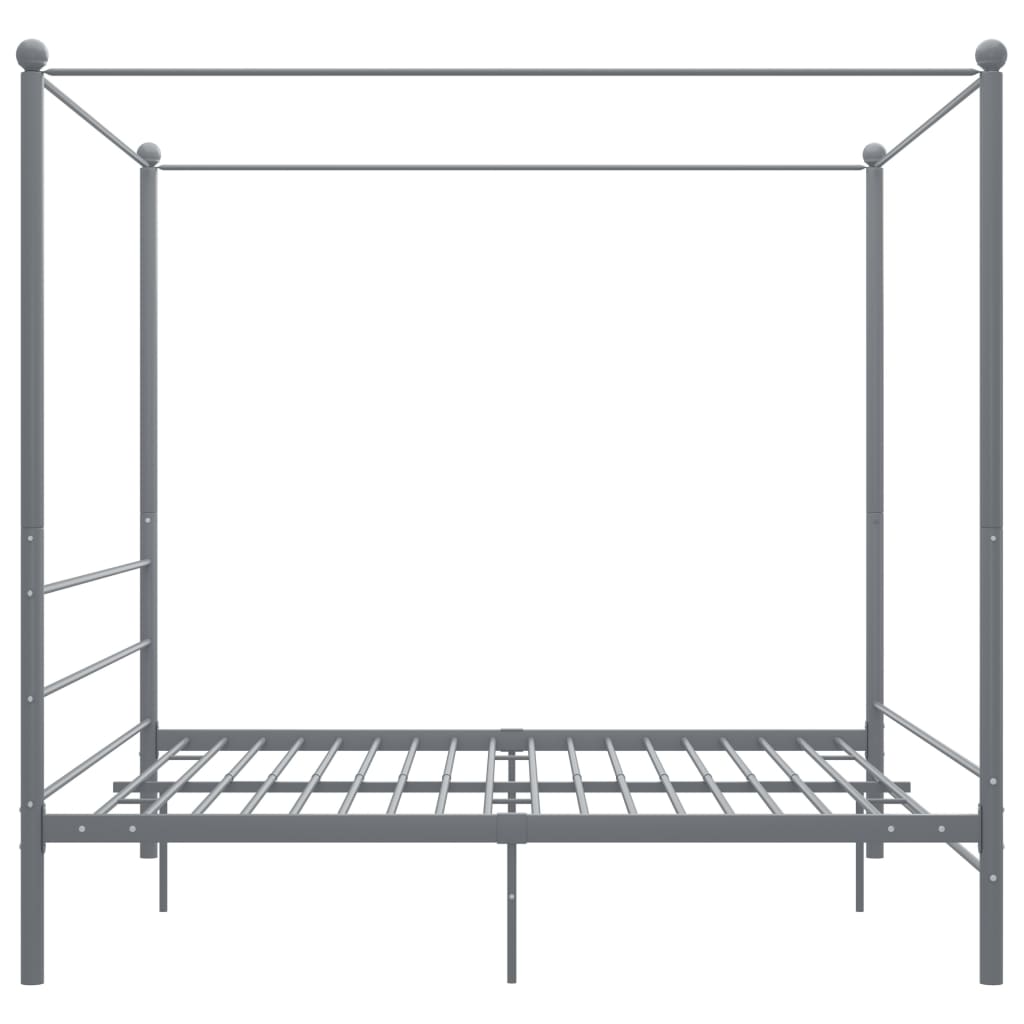 Cadre de lit à baldaquin sans matelas gris métal 200x200 cm - XIOS