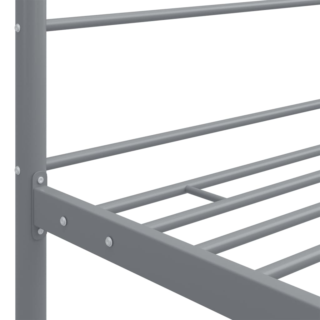 Cadre de lit à baldaquin sans matelas gris métal 200x200 cm - XIOS